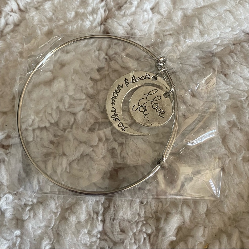 Bangle Bracelet I LOVE YOU‎ TO THE MOON & BACK Gift Idea